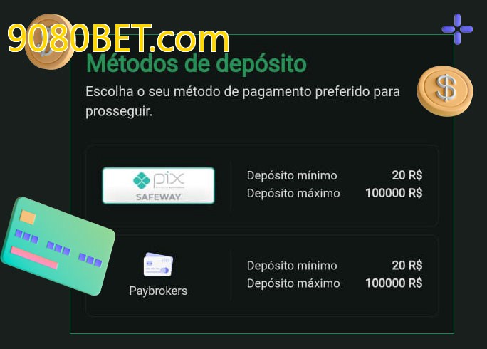 O cassino 9080BET.combet oferece uma grande variedade de métodos de pagamento